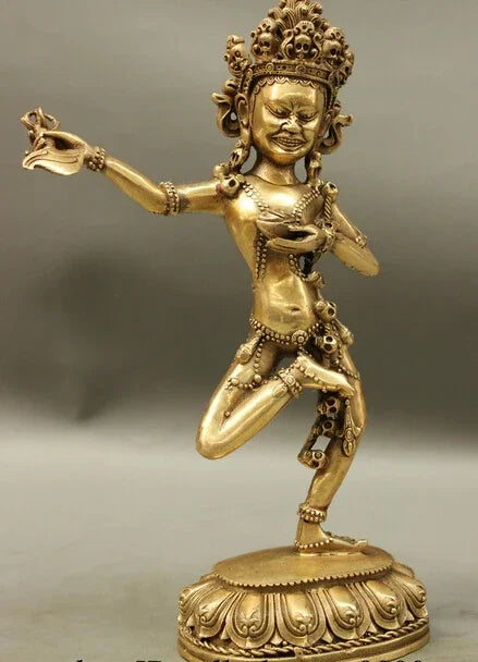 wholesale factory 11" Tibet Brass Buddhism Vajra Protect Vajravarahi Dorje Phakmo Buddha Statue