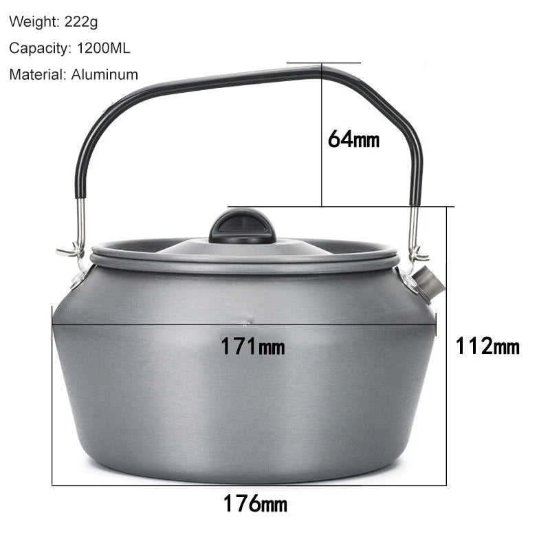 0.6/1.2L Outdoor Boiling Kettle Camping Teapot Portable Alumina Kettle With Anti-Scalding Handle Bioling Tea Pot Buy Our Tea
