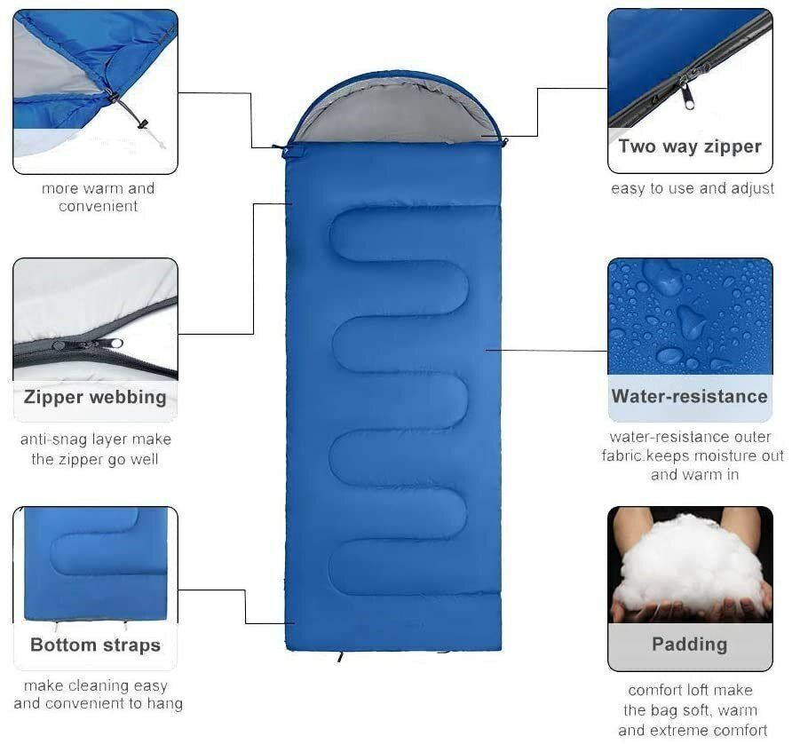 0.7kg Camping Sleeping Bag XL Compression Backpacking Outdoor Cotton Sack Zipper Buy Our Tea