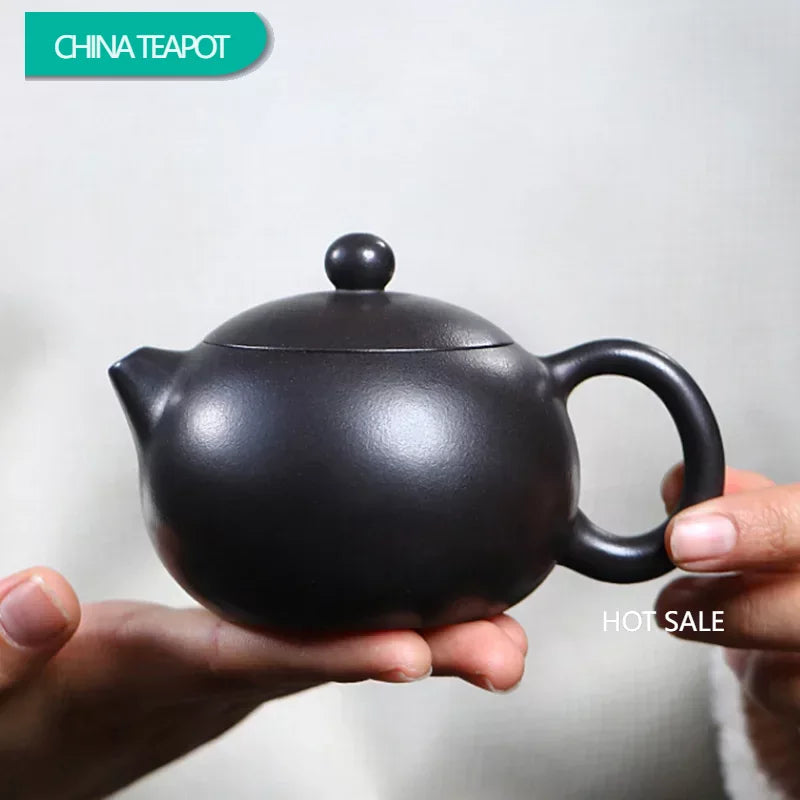 210ml Chinese Yixing Raw Ore Purple Clay Teapot Famous Handmade High-end Xishi Tea Pot Beauty Kettle Collection Zisha Tea Set