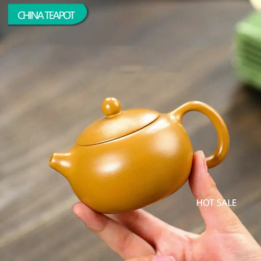 200ml Chinese Yixing Purple Clay Teapots Famous Artists Handmade Xi Shi Tea Pot Raw Ore Gold Zhu Mud Kettle Zisha Tea Set Gifts
