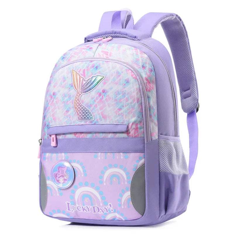 024 New Children's School Bag Primary School Cute Mermaid Tail Girl Waterproof Lightweight Bookbag Primary Middle Schoolbags