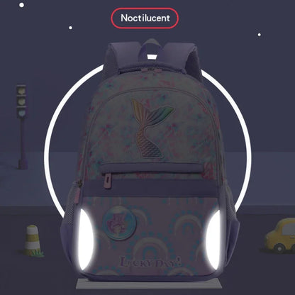 024 New Children's School Bag Primary School Cute Mermaid Tail Girl Waterproof Lightweight Bookbag Primary Middle Schoolbags