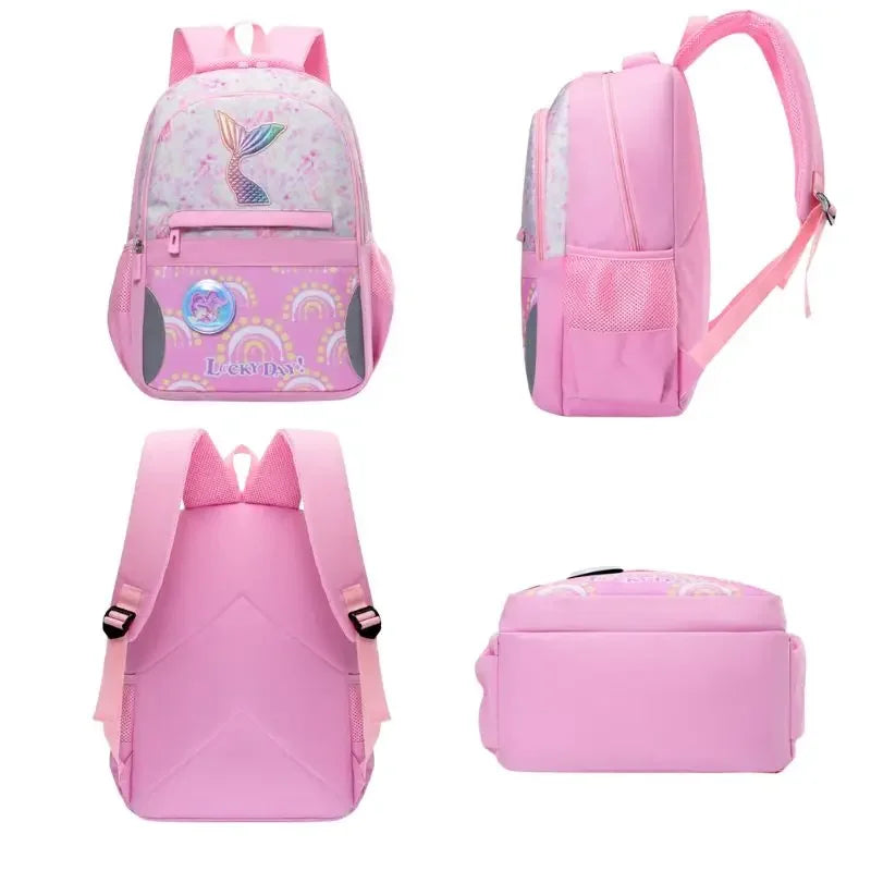 024 New Children's School Bag Primary School Cute Mermaid Tail Girl Waterproof Lightweight Bookbag Primary Middle Schoolbags