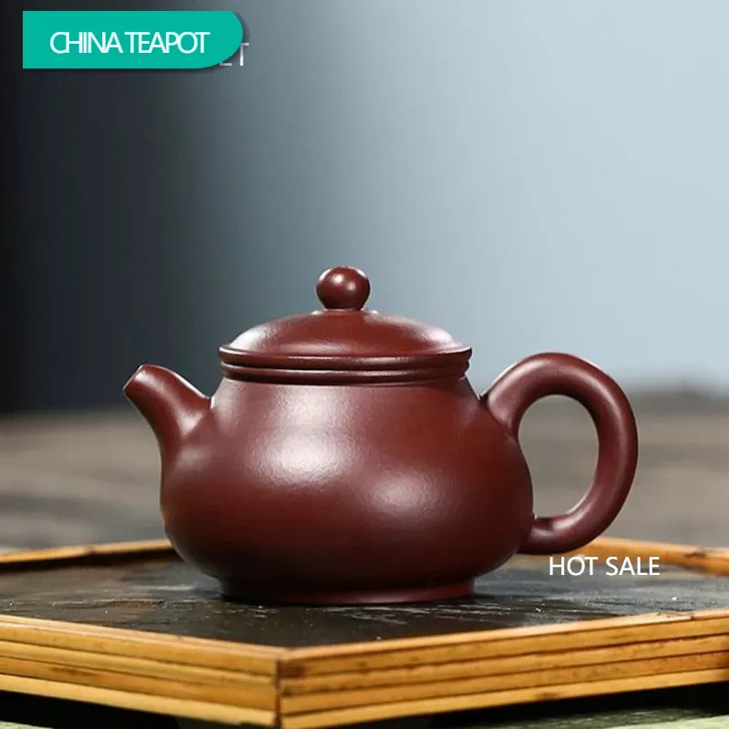 120ml Chinese Yixing Purple Clay Teapots Raw Ore Zhu Mud Famous Handmade Tea Pot Beauty Kettle Authentic Zisha Tea Set Gifts