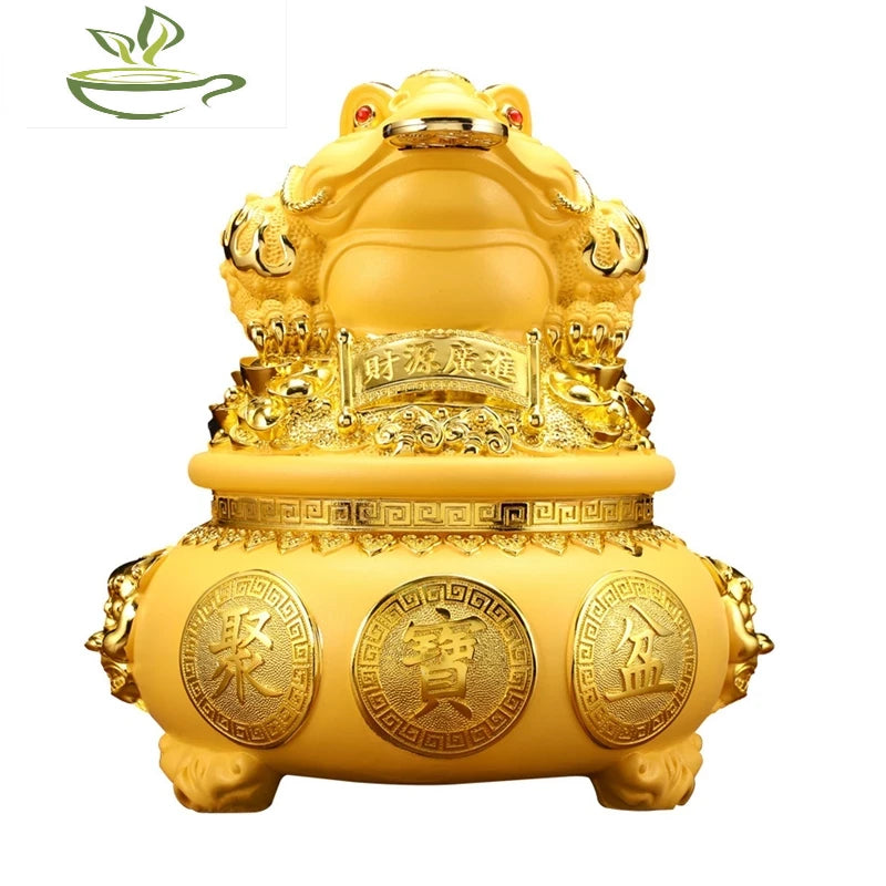 Feng Shui Good Fortune Toad Horse Elephant Figurine Statue Gold Tree Desk Bookshelf Wine Cabinet Ornament Living Room Decoration