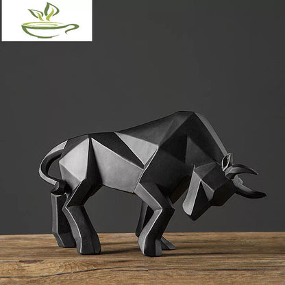 Resin Lucky Bullfighting Ornament Nordic Creative Decoration Animal Bull Statue Brings Wealth Office Desk Decoration Crafts