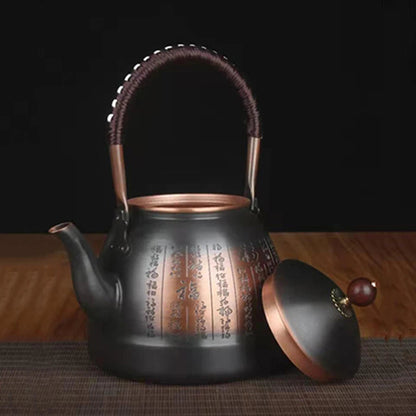 1.0/1.3/1.7L Large-Capacity Pure Copper Teapot Roasted Black Copper Boiling Water Kettle Handmade Thick Copper Tea Pot Buy Our Tea