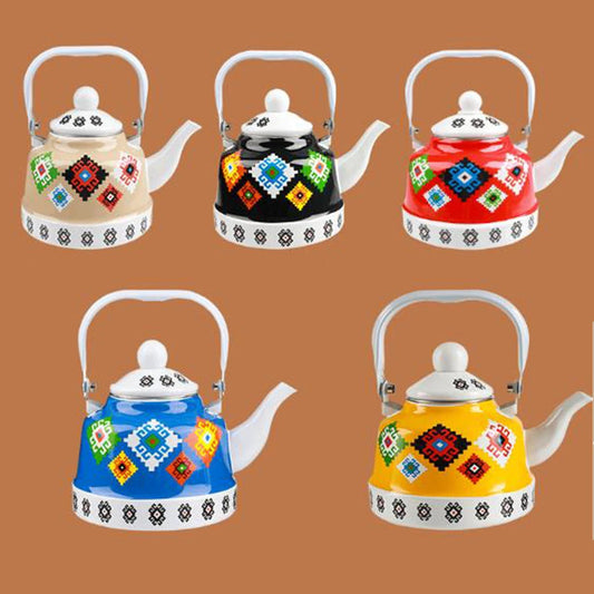 1.1L/1.7L Enamel Boiling Water Pot Vintage Decal Teapot High Temperature Resistant Cold Kettle Enamel Porcelain Kettle For Home Buy Our Tea