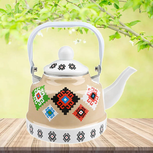 1.1L/1.7L Enamel Boiling Water Pot Vintage Decal Teapot High Temperature Resistant Cold Kettle Enamel Porcelain Kettle For Home Buy Our Tea