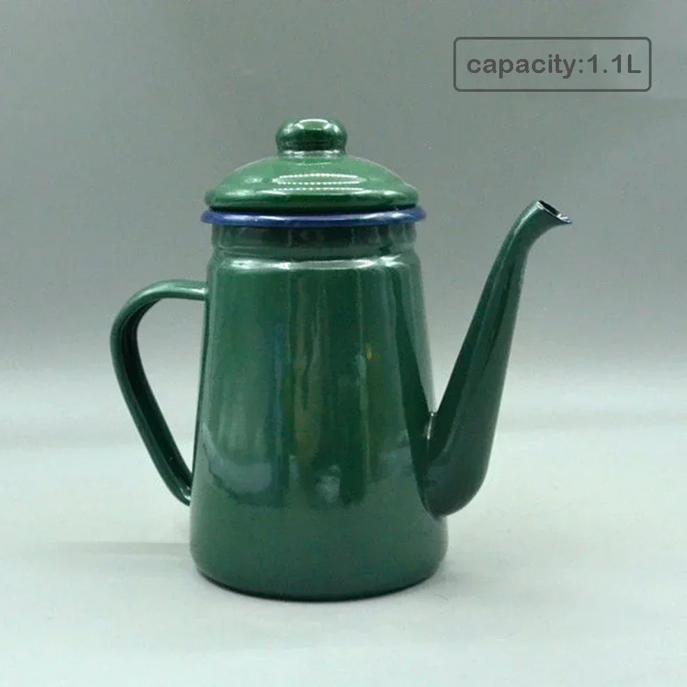 1.1L Enamel Coffee Pot Army Green Teapot Hot Pot Restaurant Kettle For Home Enamel Pot Cup Buy Our Tea