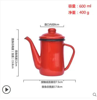 1.1L Enamel Coffee Pot Hand Tea Kettle Induction Cooker Gas Stove Universal Enamel Vintage Kettle Water Kettle Teapot Buy Our Tea