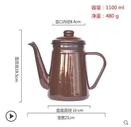 1.1L Enamel Coffee Pot Hand Tea Kettle Induction Cooker Gas Stove Universal Enamel Vintage Kettle Water Kettle Teapot Buy Our Tea