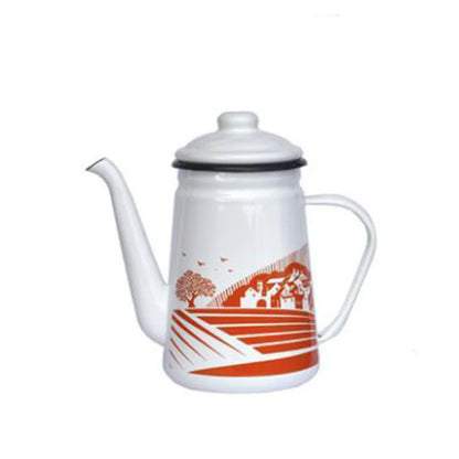 1.1L Enamel Coffee Pot Hand Tea Kettle Induction Cooker Gas Stove Universal Enamel Vintage Kettle Water Kettle Teapot Buy Our Tea