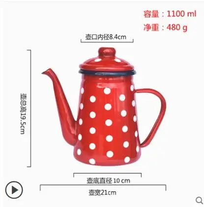 1.1L Enamel Coffee Pot Hand Tea Kettle Induction Cooker Gas Stove Universal Enamel Vintage Kettle Water Kettle Teapot Buy Our Tea