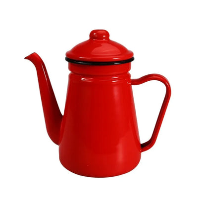 1.1LThickened Enamel Thin Mouth Pots Drip Coffee Pot Gooseneck Spout Long Mouth Coffee Kettle Home Tea Tool bule esmaltado