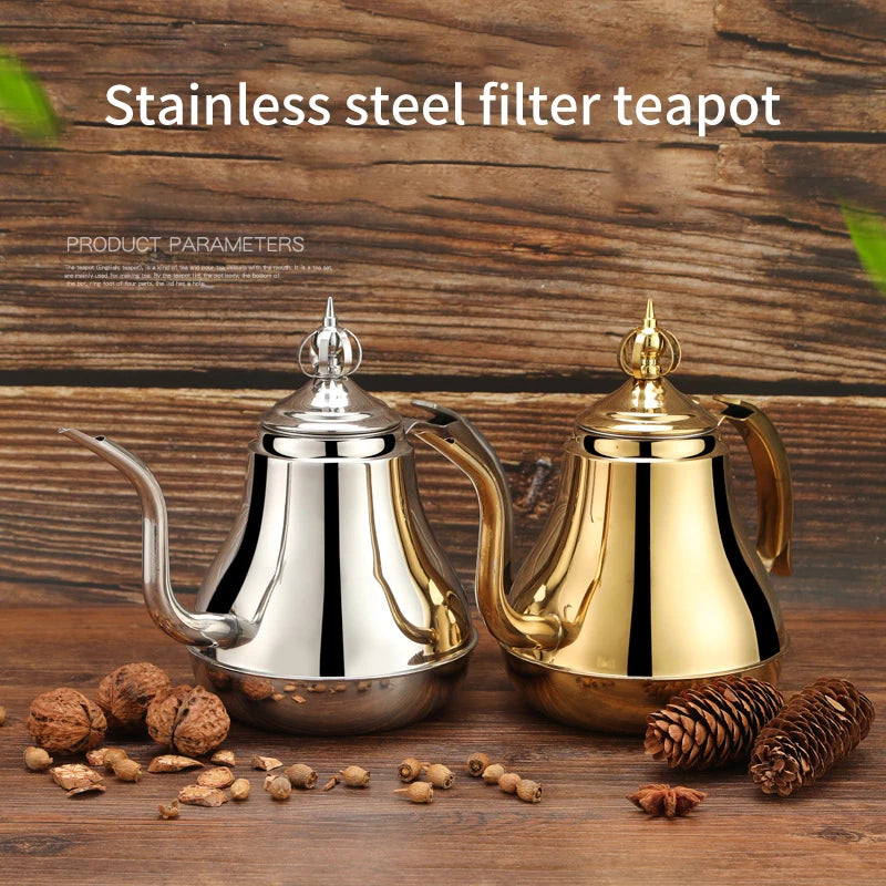 1.2/1.8L Teapot with Tea Filter 304 Stainless Steel Coffee Tea Pot Water Kettle Induction Cooker Stove Universal Kitchen Tool Buy Our Tea