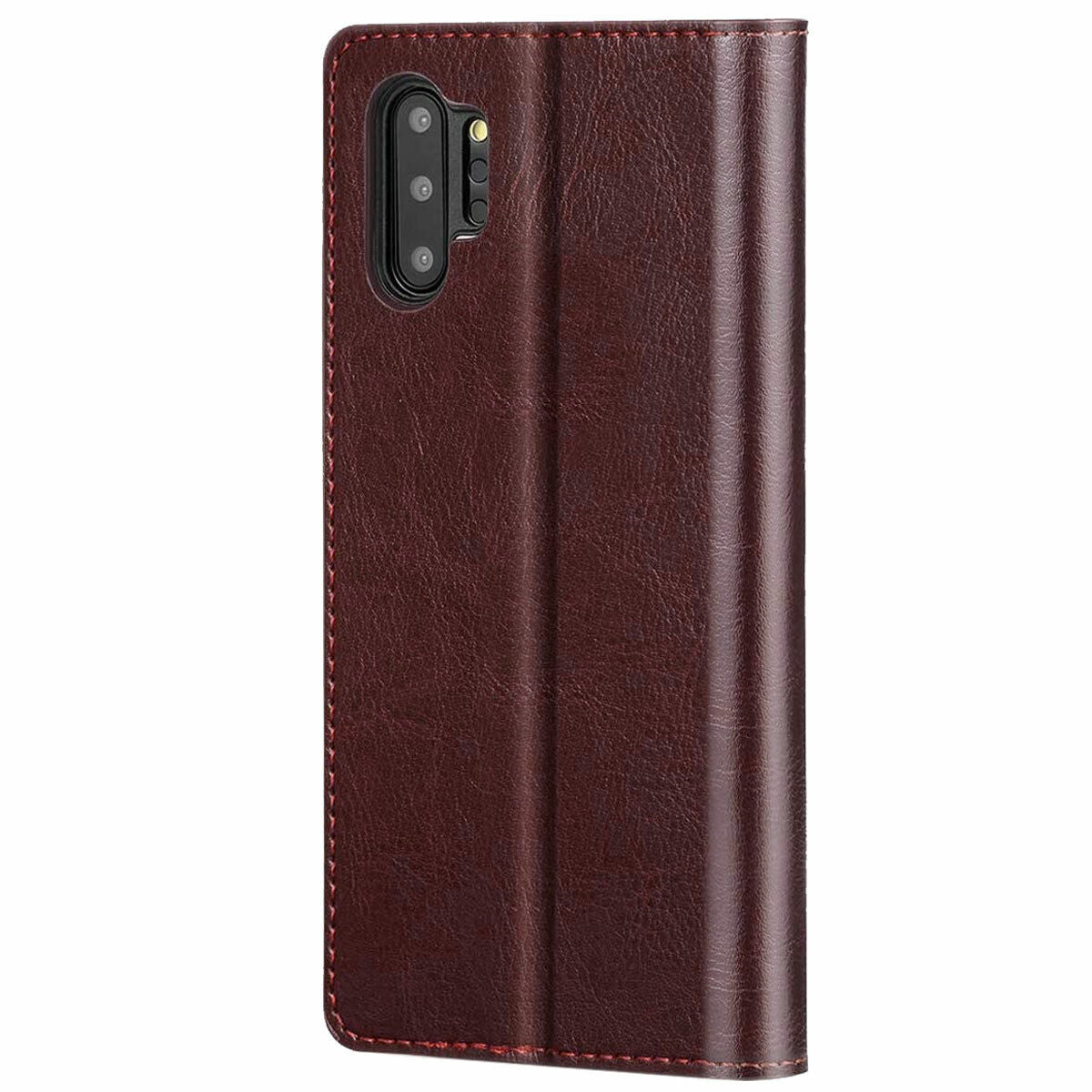 Flip Case for Samsung Galaxy Note 10 Plus 5G Leather Wallet Pouch Cover - Thumbnail 2