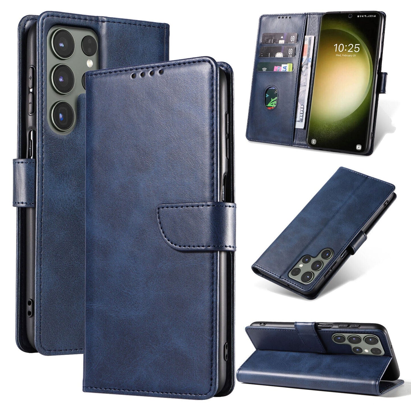 1/2-Pack Flip Case For Samsung Galaxy S23 Ultra/+/ FE Leather Wallet Pouch Cover Buy Our Tea