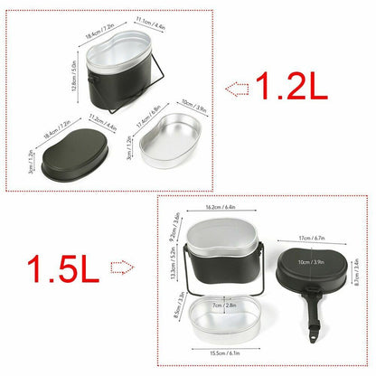 1.2L/1.5L Lunch Box Outdoor Military Canteen Mess Tin Kit Camping Fishing Hiking Buy Our Tea