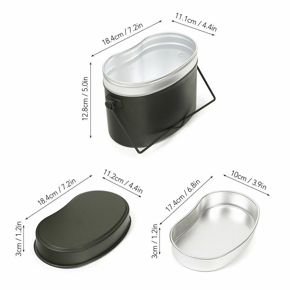 1.2L/1.5L Lunch Box Outdoor Military Canteen Mess Tin Kit Camping Fishing Hiking Buy Our Tea