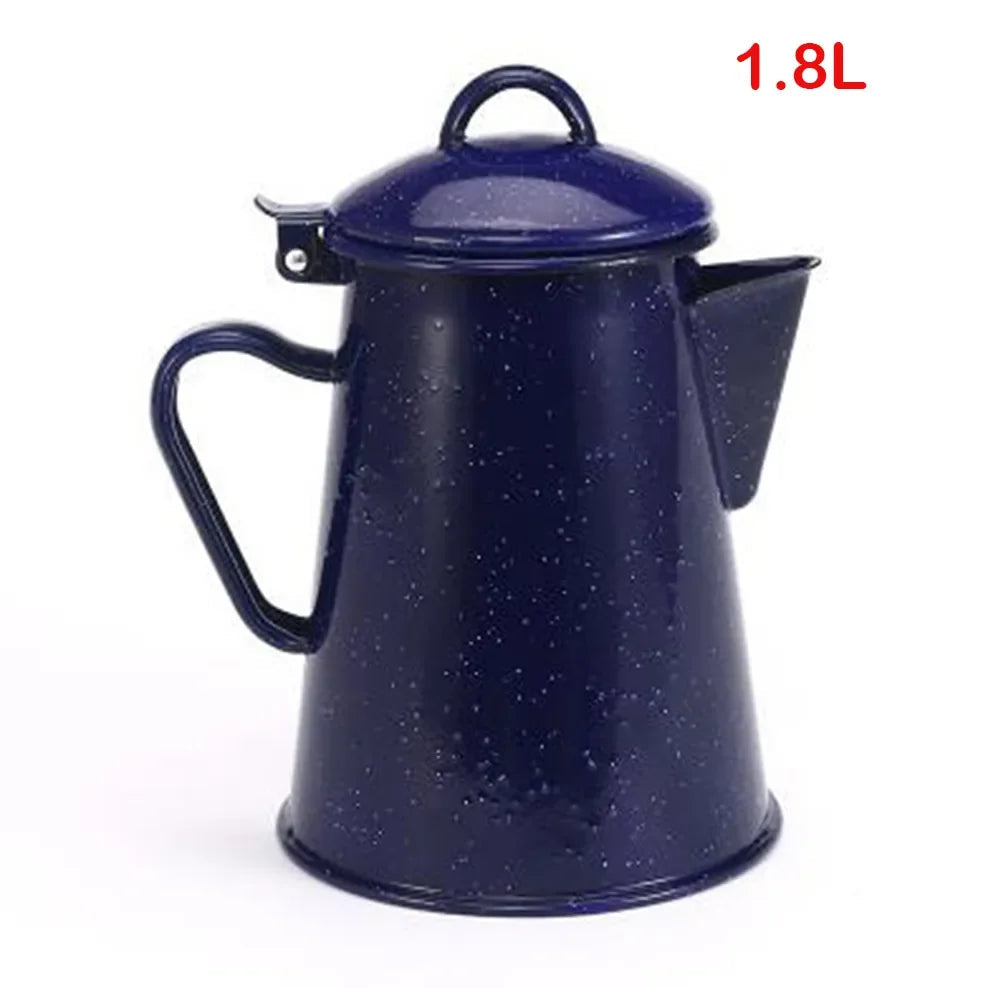 1.2L/1.8L Enamel Coffee Pot With Handle Large Capacity Cold Kettle Hand Coffee Maker Geometric Flower Starry Sky Enamel Hand Pot Buy Our Tea