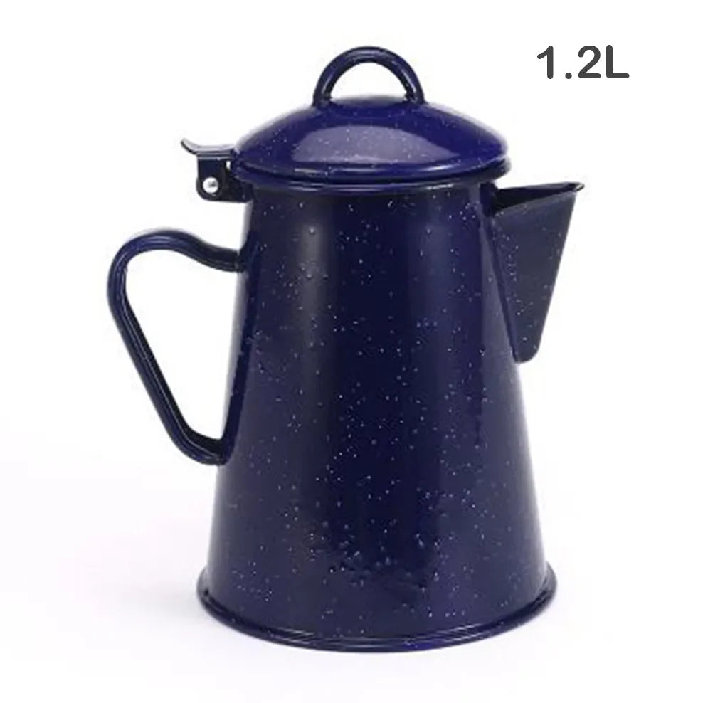 1.2L/1.8L Enamel Coffee Pot With Handle Large Capacity Cold Kettle Hand Coffee Maker Geometric Flower Starry Sky Enamel Hand Pot Buy Our Tea