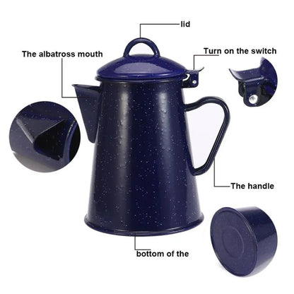 1.2L/1.8L Enamel Coffee Pot With Handle Large Capacity Cold Kettle Hand Coffee Maker Geometric Flower Starry Sky Enamel Hand Pot Buy Our Tea