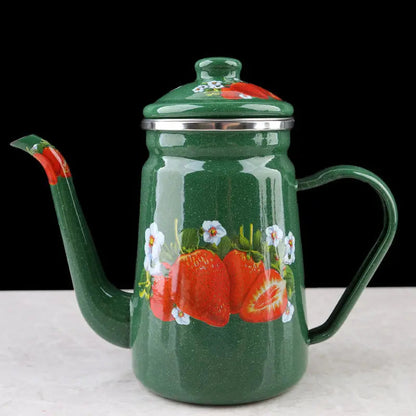 1.2L Heatable Enamel Pot Household Teapot Coffee Pot Fruit Teapot Ethnic Style Kitchen Restaurant Enamel Cup Buy Our Tea