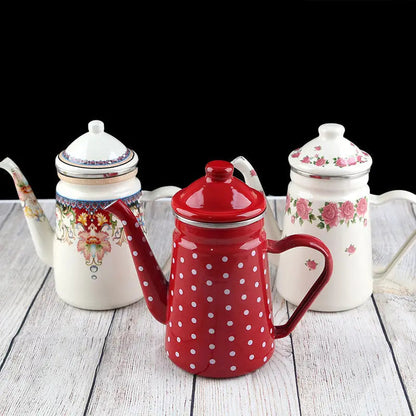 1.2L Heatable Enamel Pot Household Teapot Coffee Pot Fruit Teapot Ethnic Style Kitchen Restaurant Enamel Cup Buy Our Tea