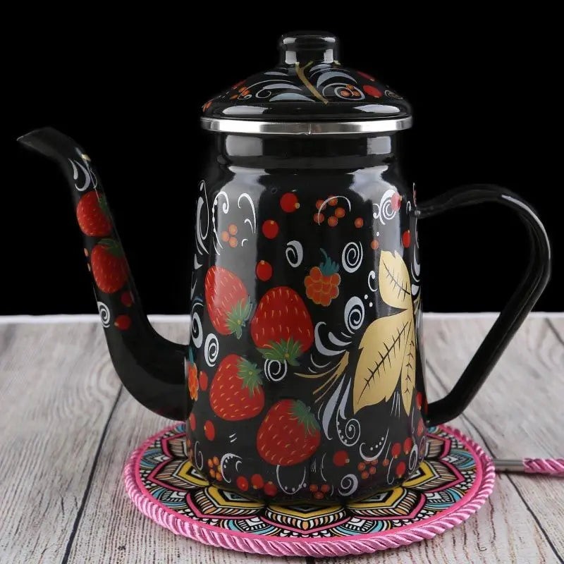 1.2L Heatable Enamel Pot Household Teapot Coffee Pot Fruit Teapot Ethnic Style Kitchen Restaurant Enamel Cup Buy Our Tea