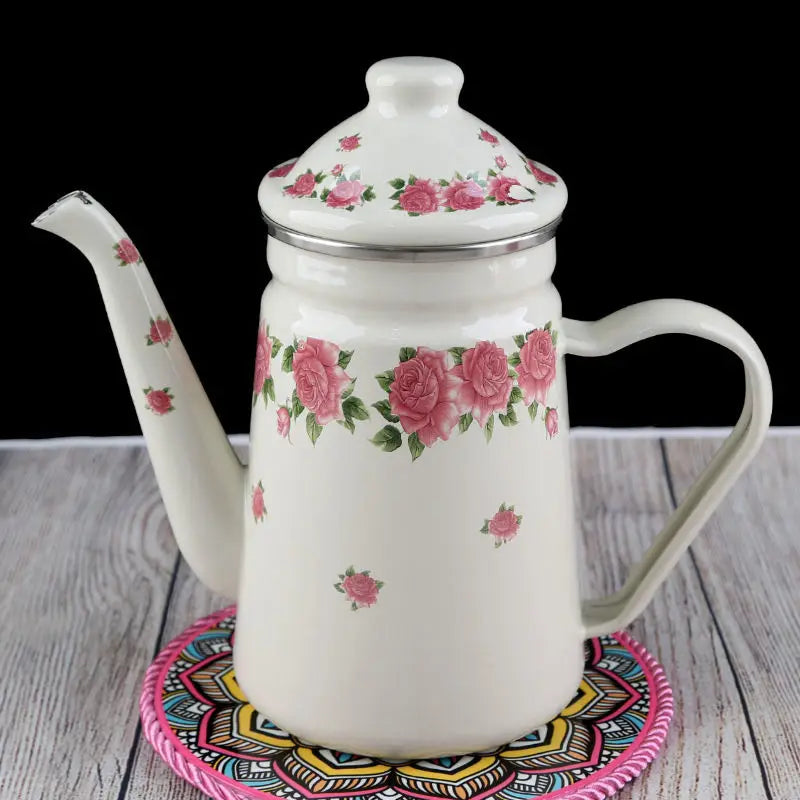 1.2L Heatable Enamel Pot Household Teapot Coffee Pot Fruit Teapot Ethnic Style Kitchen Restaurant Enamel Cup Buy Our Tea