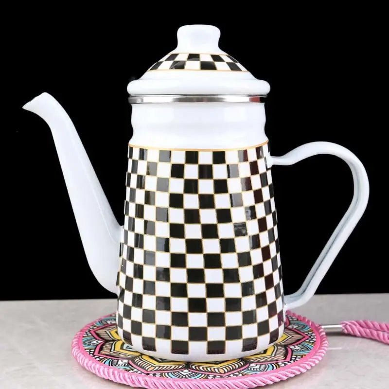 1.2L Heatable Enamel Pot Household Teapot Coffee Pot Fruit Teapot Ethnic Style Kitchen Restaurant Enamel Cup Buy Our Tea