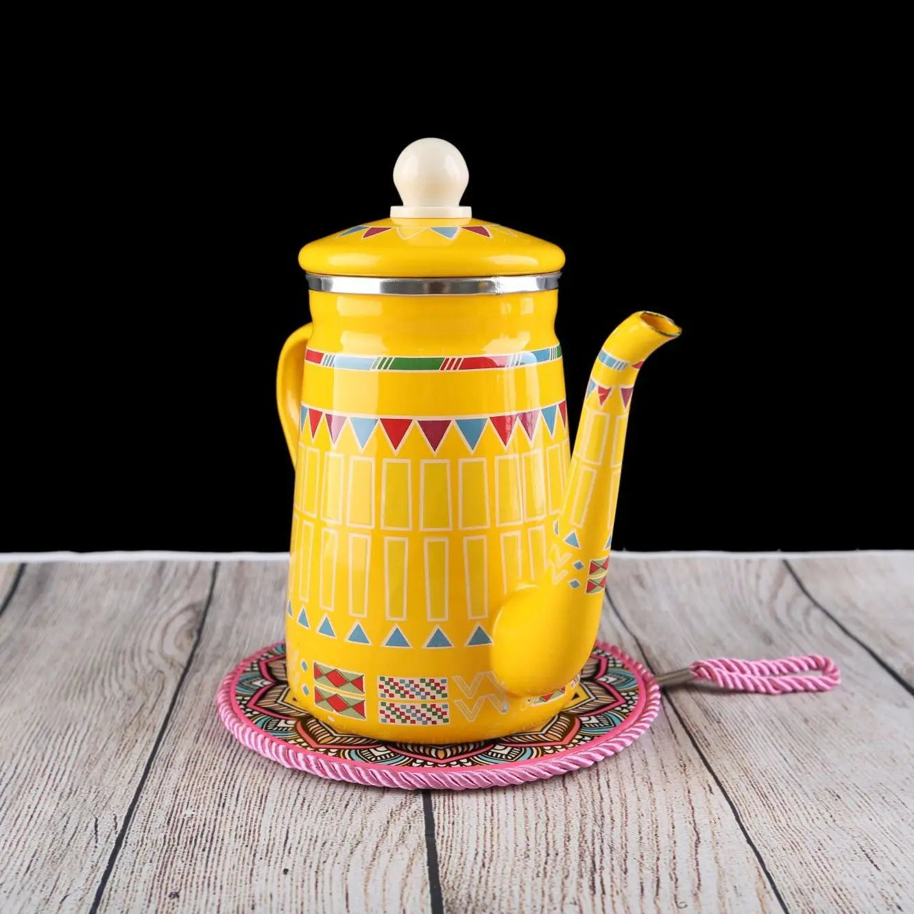 1.2L Heatable Enamel Pot Household Teapot Coffee Pot Fruit Teapot Ethnic Style Kitchen Restaurant Enamel Cup Buy Our Tea