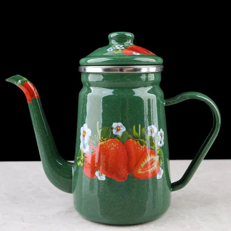 1.2L Heatable Enamel Pot Household Teapot Coffee Pot Fruit Teapot Ethnic Style Kitchen Restaurant Enamel Cup Buy Our Tea