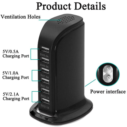 1/2x Multi Port USB Charger Rapid Charging Station For LG V60 V40 ThinQ V30 V20 Buy Our Tea