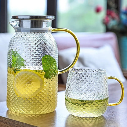 1.3L Glass Water Pot Transparent Heat-Resistant Teapot Flower Tea Set Home Hot Cold Water Water Jug Juice Beverage Container Buy Our Tea