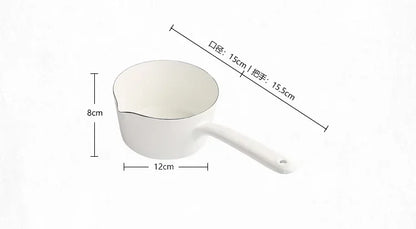 1.3L Japanese Style White Ceramics Milk Pot Kitchen Cooking Pan Pot Stewpan  Food Saucepan with Long Handle