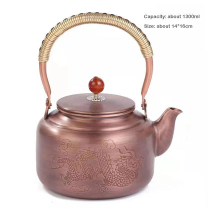 1.3L Retro Copper Teapot Handmade Boiling Water Kettle High Capacity Electric Pottery Stove To Boil Tea Pot Red Copper Tea Set Buy Our Tea