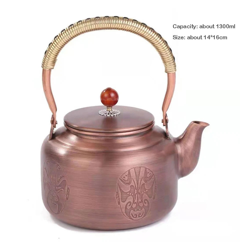 1.3L Retro Copper Teapot Handmade Boiling Water Kettle High Capacity Electric Pottery Stove To Boil Tea Pot Red Copper Tea Set Buy Our Tea