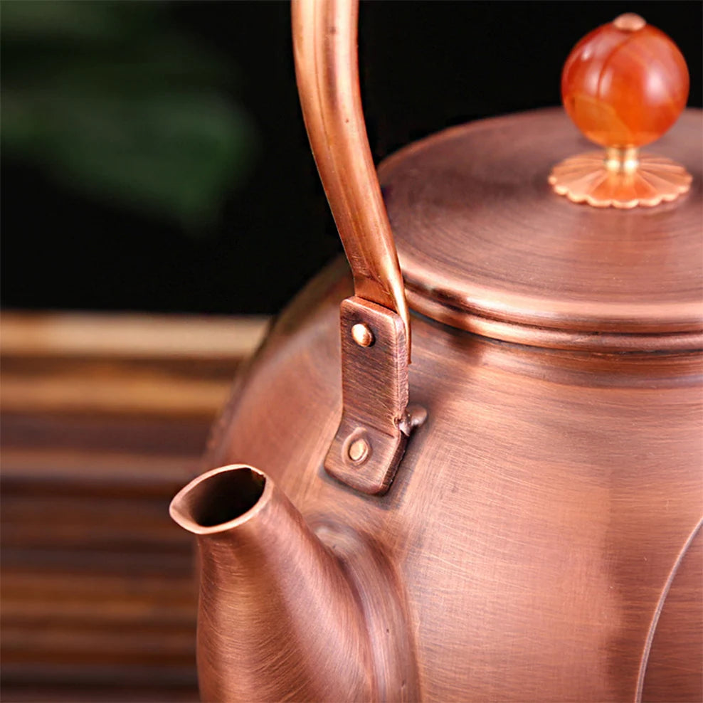 1.3L Retro Copper Teapot Handmade Boiling Water Kettle High Capacity Electric Pottery Stove To Boil Tea Pot Red Copper Tea Set Buy Our Tea