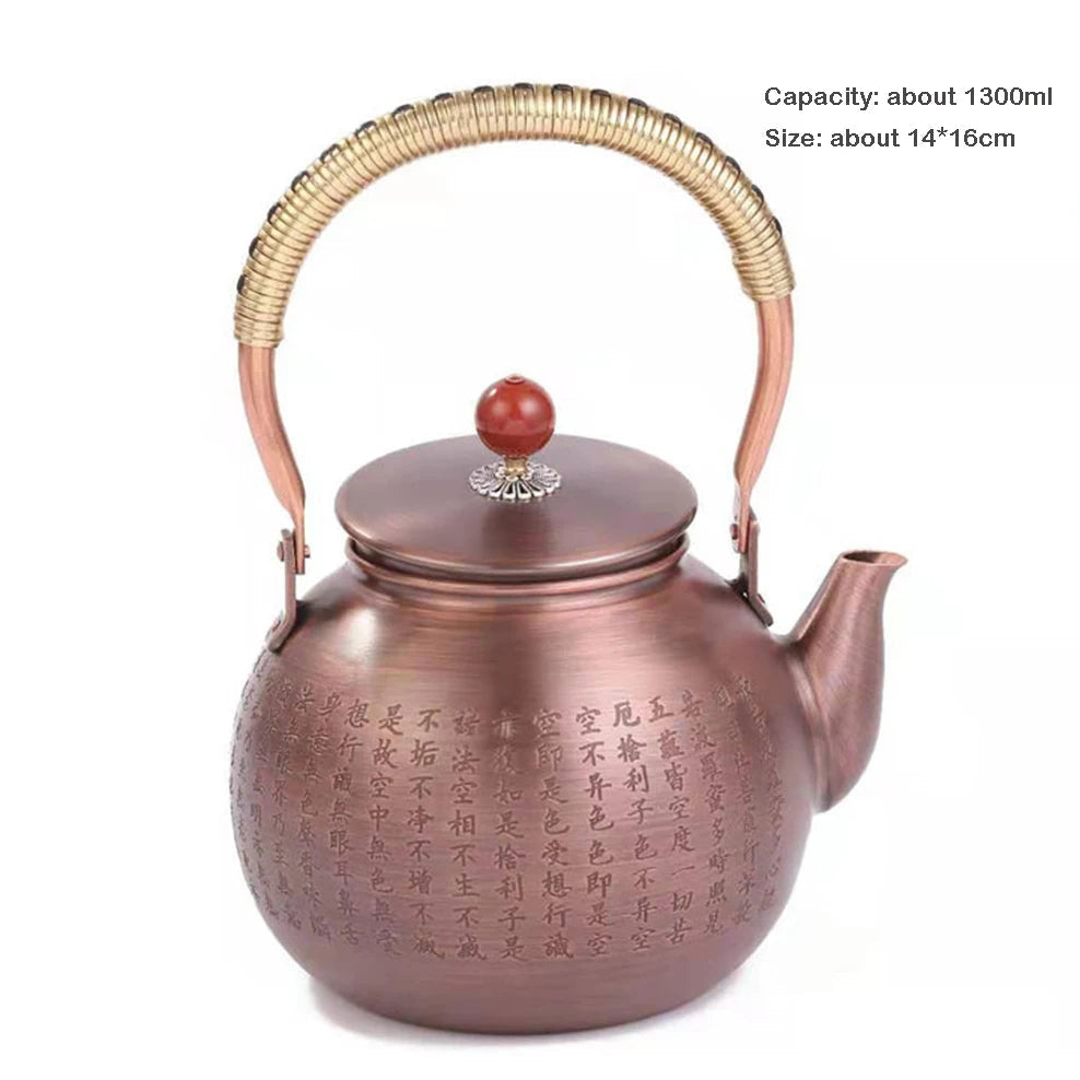 1.3L Retro Copper Teapot Handmade Boiling Water Kettle High Capacity Electric Pottery Stove To Boil Tea Pot Red Copper Tea Set Buy Our Tea