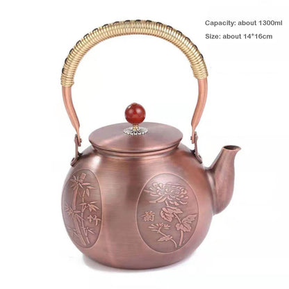 1.3L Retro Copper Teapot Handmade Boiling Water Kettle High Capacity Electric Pottery Stove To Boil Tea Pot Red Copper Tea Set Buy Our Tea