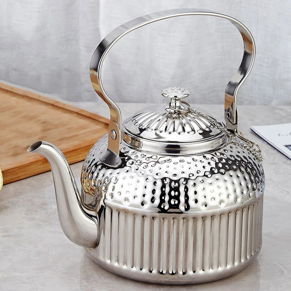 1.4L/1.8L Middle East Hammer Pattern Boiling Kettle Stainless Steel Teapot With Tea Strainer Restaurant Hotel Brewing Tea Pot Buy Our Tea