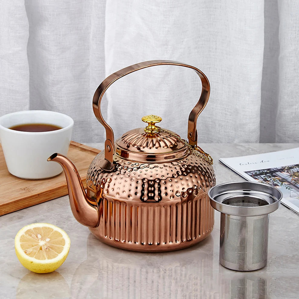 1.4L/1.8L Middle East Hammer Pattern Boiling Kettle Stainless Steel Teapot With Tea Strainer Restaurant Hotel Brewing Tea Pot Buy Our Tea