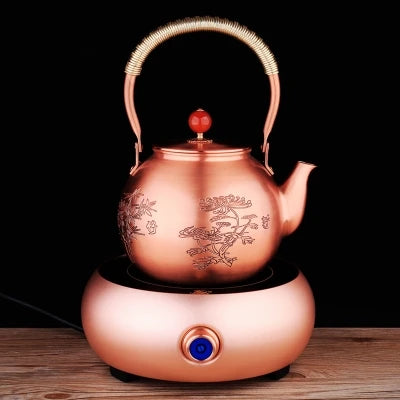 1.4L Handmade Pure Copper Plum Orchid Teapot Large Capacity Uncoated Kung Fu Tea Set Copper Water Kettle Boil Water Buy Our Tea