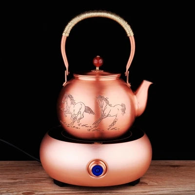 1.4L Handmade Pure Copper Plum Orchid Teapot Large Capacity Uncoated Kung Fu Tea Set Copper Water Kettle Boil Water Buy Our Tea