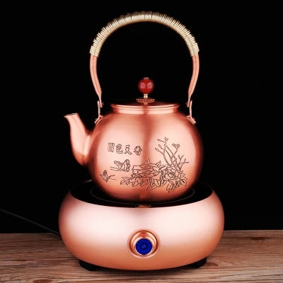 1.4L Handmade Pure Copper Plum Orchid Teapot Large Capacity Uncoated Kung Fu Tea Set Copper Water Kettle Boil Water Buy Our Tea