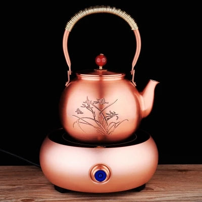 1.4L Handmade Pure Copper Plum Orchid Teapot Large Capacity Uncoated Kung Fu Tea Set Copper Water Kettle Boil Water Buy Our Tea