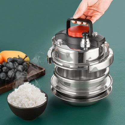 1.4L Pressure Cooker Stainless Steel Outdoor Camping Portable Micro Pressure Cooker Household Mini Pot